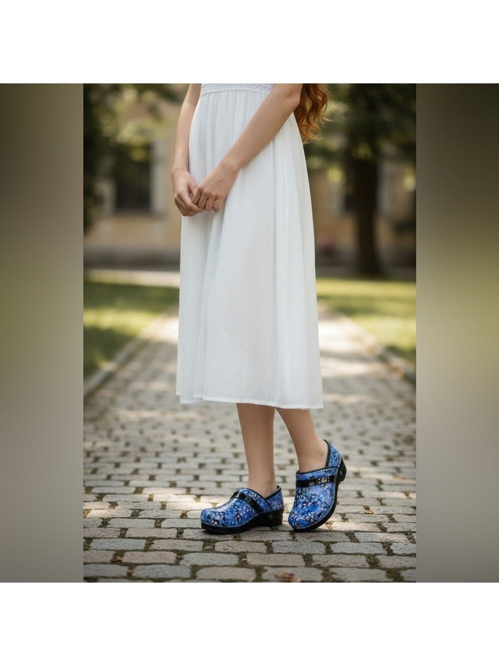 Koi Women's Blue Butterfly Clogs - Picture 5 of 15